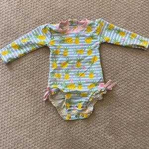 Ruffle Butts pineapple onesie swimsuit, size 12-18months